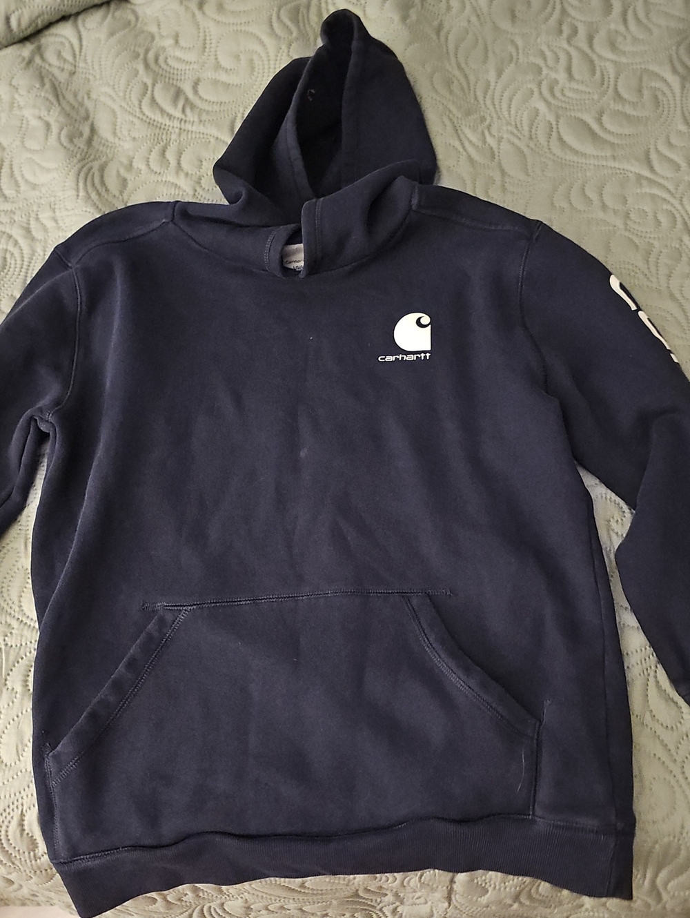Carhartt Boy's Navy Hooded Sweatshirt - Classic Logo